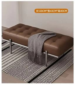 Entrance Porch Soft Shoe Bench Living Room Sofa Bench Bedroom Bed End Bench Metal Frame Integrated Benchs Minimalist Furniture