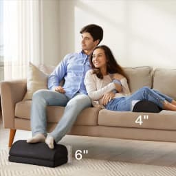 A95G 1 Piece Foot Rest Under The Work Desk, Black Double-Layer Adjustable Footstool Memory Foam Suitable For Office
