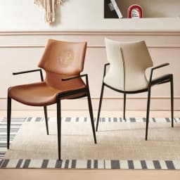 Italian Light Luxury Dining Chair Home Iron Backrest Stool Saddle Leather Armchair Hotel Negotiation Chair Restaurant Chair