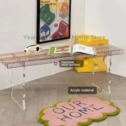 Nordic Acrylic Stools for Bedside Hallway Ottoman Rainbow Transparent Simple Creative Household Footstool for Bedroom
