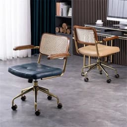 modern Simple Office Chair Home Comfortable Computer Chair Office Chairs for Bedroom Rattan backrest Chair Retro Swivel Chair