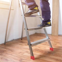 B97A-4Pcs Non-Slip Folding Ladder Feet Mat, Rubber Stair Foot Pads & Covers, Anti-Skid Ladder Leg Cushion Bumper