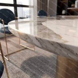 Any Size Custom Italian Marble Dining Table Natural Stone Luxury Dining Set Villa Mansion Penthouse Kitchen Home Furniture Decor