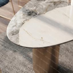 Any Size Custom Italian Marble Dining Table Natural Stone Luxury Dining Set Villa Mansion Penthouse Kitchen Home Furniture Decor