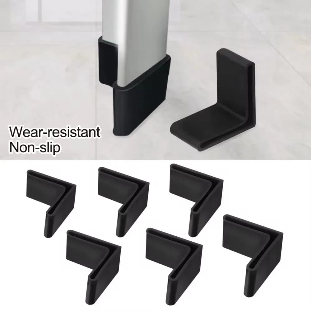 4Pcs Slotted Angle Bar Shelf Iron Bed L Type Rubber Base Foot Pad Foot Cover Protective Rubber Sleeve