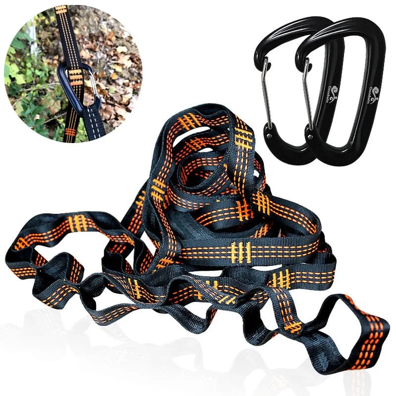 2Pcs High Bearing Capacity Hammock Straps 400kg Breaking Strength Polyester Hammock Belt Rope With 12KN Ring Buckle 2.8m