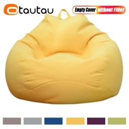 OTAUTAU Cotton Linen Bean Bag Cover Without Filler DD002