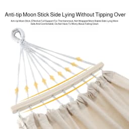 Double Hammock 200x150cm Load 500lbs Cotton Canvas Wear Resistant Anti-Rollover Swing for Outdoor Indoor Kids Adults Use