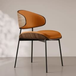 Genuine Leather Dining Chairs Set of 2 or1,Mid Century Modern Chair, Upholstered Kitchen Dining Room ChairsBlack WalnutBendwood.