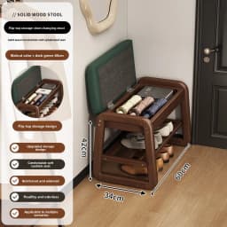Space-Saving Bench with Shoe Rack, Entryway Storage Organizer & Seating Stool, 2025 New Model Easy Assemble Long Shoe Shelf