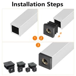 4-20pcs Plastic Square Pipe Plugs with M6 M8 Nut Hole, Blanking End Caps for Tube Furniture Leg Feet, Cover Inserts M6 M8