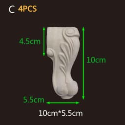 2-4PCS Wood Furniture Legs Sofa Couch Chair Ottoman Loveseat Coffee Table Cabinet Feet Bun Foot Wood Bend Appliques Onlays