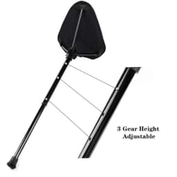 Portable Travel Stool, Folding Stool, Compact Collapsible Stool with a Telescoping Stand to Adjust Seating Height & Support