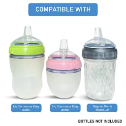 2pcs Sippy Spout Nipples for Comotomo Baby Bottle and for Mason Baby Bottle Easy To Clean Spill-Proof, 7CM Diameter