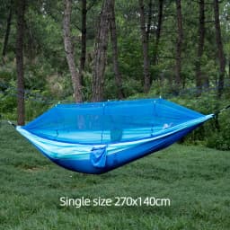 Single and Double Size Nylon Fabric Portable Travel Outdoor Camping Hanging Sleeping Hammock with Mosquito Net