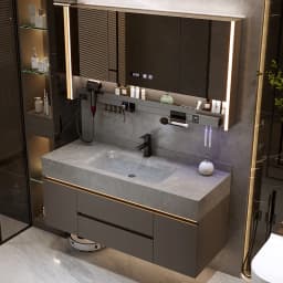 Rock Plate Integrated Basin, Bathroom Washbasin, Washbasin, Bathroom Cabinet Combination, Multiple Sizes Available