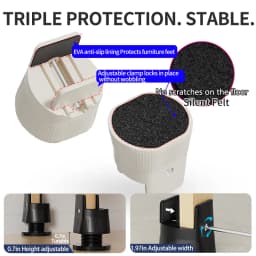 Height-Adjustable Furniture Leg Risers - Anti-Slip, Waterproof & Thickened Pads for Tables, Chairs, Beds & Sofas
