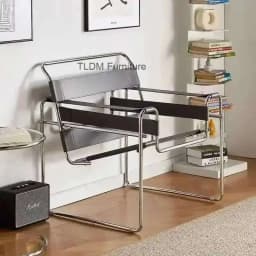Simple Nordic Vassili Leisure Chair Single Chair Medieval Photo Industrial Style Network Red Bauhaus Saddle Leather Furniture