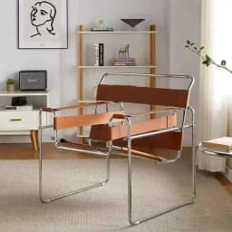 Simple Nordic Vassili Leisure Chair Single Chair Medieval Photo Industrial Style Network Red Bauhaus Saddle Leather Furniture
