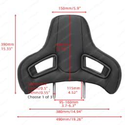 Plug and Play Leather Car Seat Headrest Cold Foam with Racing Style