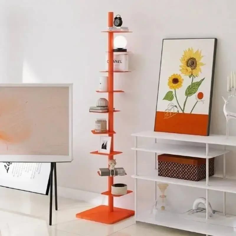 9- Layers Creative Bookcases Iron Rotating Invisible Spiral Bookshelf Living Room Display Shelf Household Corner Room Furniture