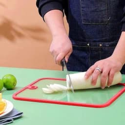 Tempered Glass Cutting Board Non Slip Smooth Edge Multi Functional Kitchen Chopping Board for Fruit and Meat Easy to Use