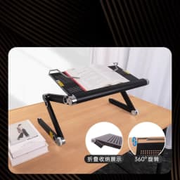 Foldable Multi-Function Laptop Table Stand, Adjustable Flat Bed Tray, Portable Aluminum Alloy Standing Desk Holder