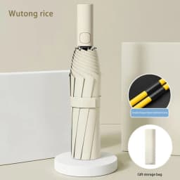 24 Bone Folding Umbrella Fully Automatic SPF 50 UV Double Bone Protection Rain Resistance Strong Wind Resitance Umbrella