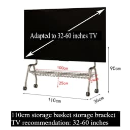 Multifunctional Movable Stainless Steel TV Stand with Storage Basket, Fits 32-75 Inch TVs, Universal for Living Room and Bedroom