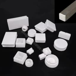 Rectangle/Square White Plastic Blanking End Cap Pipe Tube Inserts Plugs Bung Cover Steel Table Leg Feet Pad 10x20mm to 200x200mm