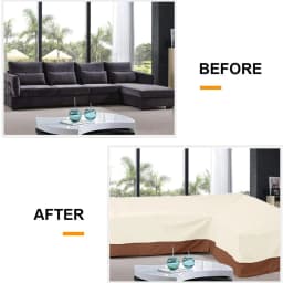 Outdoor L Shape Corner Sofa Cover Waterproof Rattan Corner Furniture Cover V Shape Sofa Table Chair Protective Dust Covers