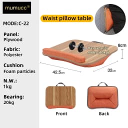MUMUCC Lazy Laptop Table with Cushions and Slots, Multifunctional Mini Pillow Table, Portable Room Desk, Office Lumbar Support
