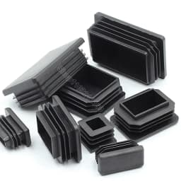 Black Plastic Rectangle Blanking End Caps Steel Pipe Plug Furniture Leg Feet Pads Square Tube Inserts Plugs Bungs Cover 10-160mm
