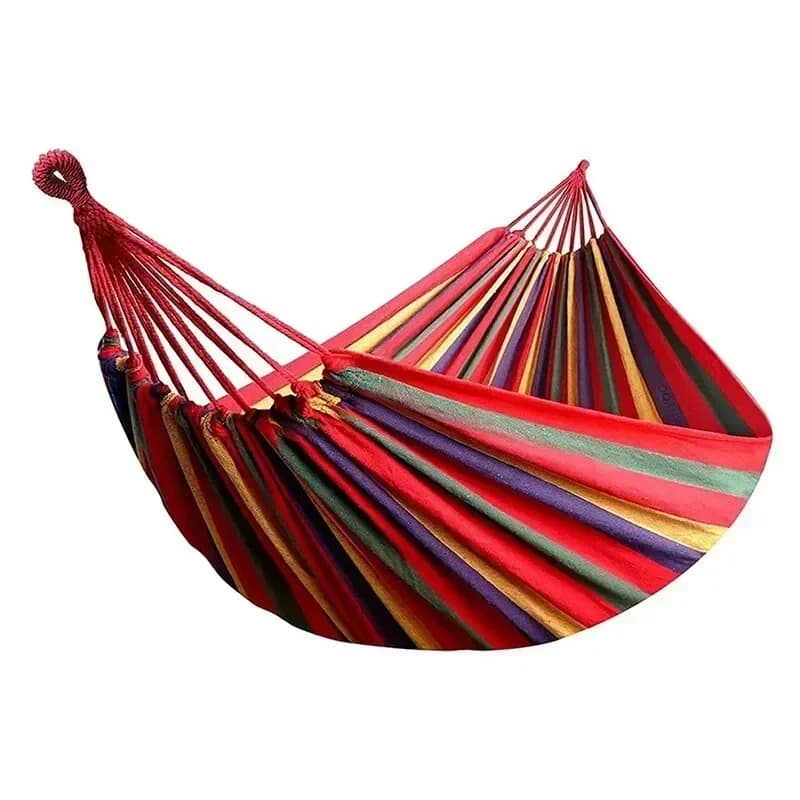 Premium Canvas Hammock for Camping Outdoor Swing with Tree Ropes Supports 200kg Great for Garden Patio Backyard Use