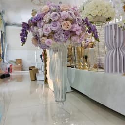 4pcs-10pcs 70cm tall crystal table Standing glass Candle Holders Wedding Tall clear crystal Candelabra Centerpieces
