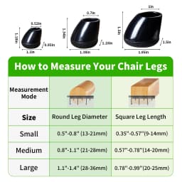 8PCS Chair Leg Floor Protectors Silicone Round with Felt Pads for 15-25° Slanted Legs Anti-Scratch Floor Protectors Hardwood