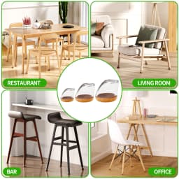 8PCS Chair Leg Floor Protectors Silicone Round with Felt Pads for 15-25° Slanted Legs Anti-Scratch Floor Protectors Hardwood