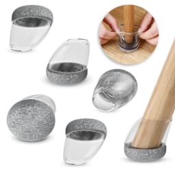 8PCS Chair Leg Floor Protectors Silicone Round with Felt Pads for 15-25° Slanted Legs Anti-Scratch Floor Protectors Hardwood