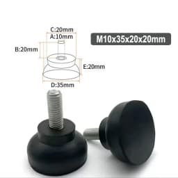 4Pcs Rubber Adjustable Feet Pad With Screw M8 M10 M12 Table Chair Balck Leveling Foot Pad Furniture Leg Anti-shock Protections