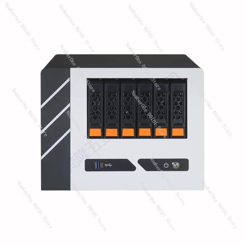 6-Bay NAS Storage Server for Home Use, Hot Swappable Desktop Enclosure with Data Backup and Media Sharing