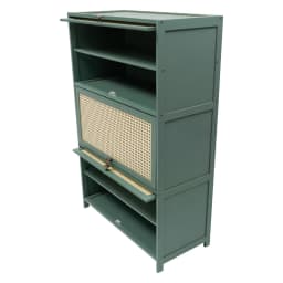 Shoe Cabinet Green 3 Doors Shoe Storage Cabinet Bamboo Shoe Floor Storage Organizer Rack Shoes Organizer Freestanding for