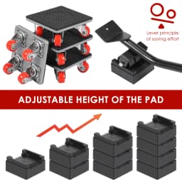 5/7 Pcs Furniture Mover Tool Set Heavy Stuffs Moving Roller with 360° Rotating Wheels Professional Moving Tools for Moving Sofa