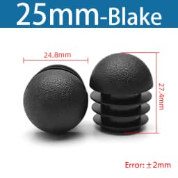 Black Plastic Round Pipe Plug Tube Non-Slip Chair Leg Foot Dust Cover Domed End Caps Floor Protector Pad Dia 13 16 19 20 22-76mm