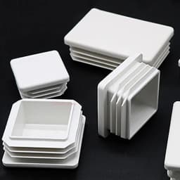 White Square lastic Pipe Plugs Rectangle Blanking End cap tube plug table chair foot cover Dust-Proof