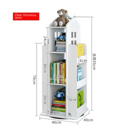 Creative Floor Bookcase Children's Illustrated Bookcase Rotating Bookcase Kindergarten Baby Shelves Student Book Storage Shelf