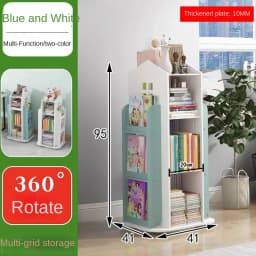 Creative Floor Bookcase Children's Illustrated Bookcase Rotating Bookcase Kindergarten Baby Shelves Student Book Storage Shelf
