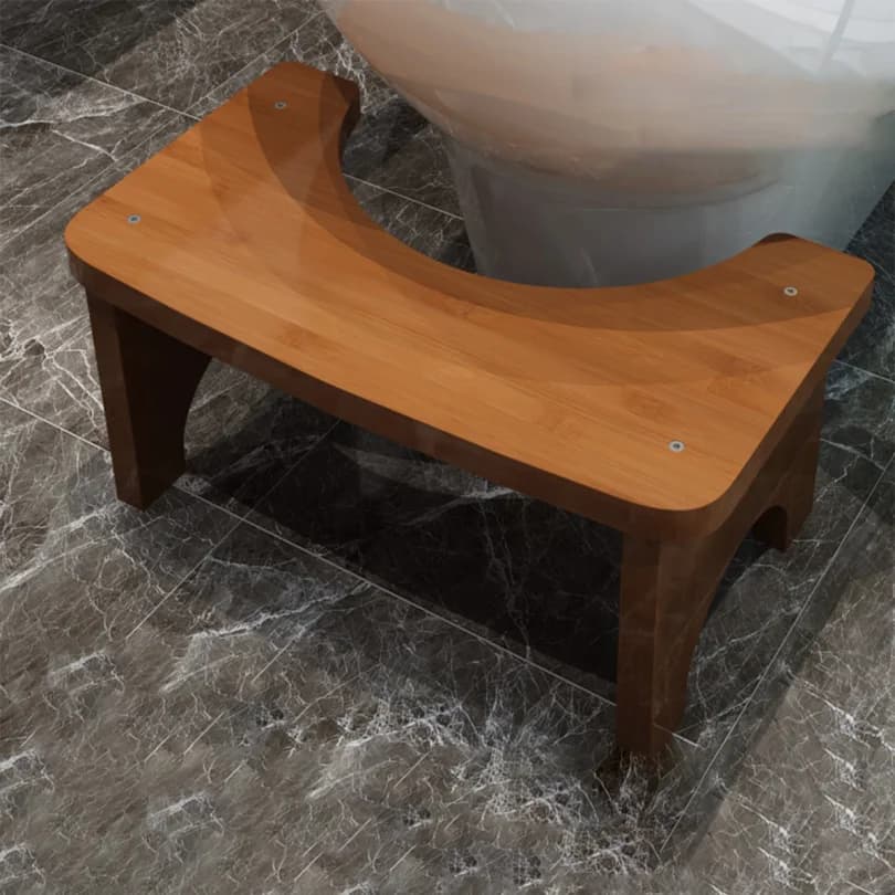 Sturdy Portable Bamboo Toilet Squat Stool for Adults,Wide and Stable,Bathroom Potty Stool,Easy to Use and Clean, Portable Design