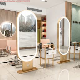 Floor-to-ceiling double-sided lighted hairdressing mirror hairdressing mirror hairdressing mirror stand