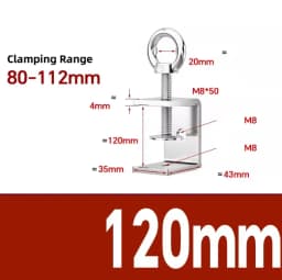 304 Stainless Steel C-clamp Steel Pipe Square Clamps 20~130mm Tiger Clamp Heavy Duty C-clamp Multi-function Hardware Fastener