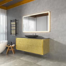 Double Sink Floating Bathroom Vanity Marble Hotel Bathroom Vanity Wall Mounted Bathroom Cabinet Vanity Set With Mirror Light